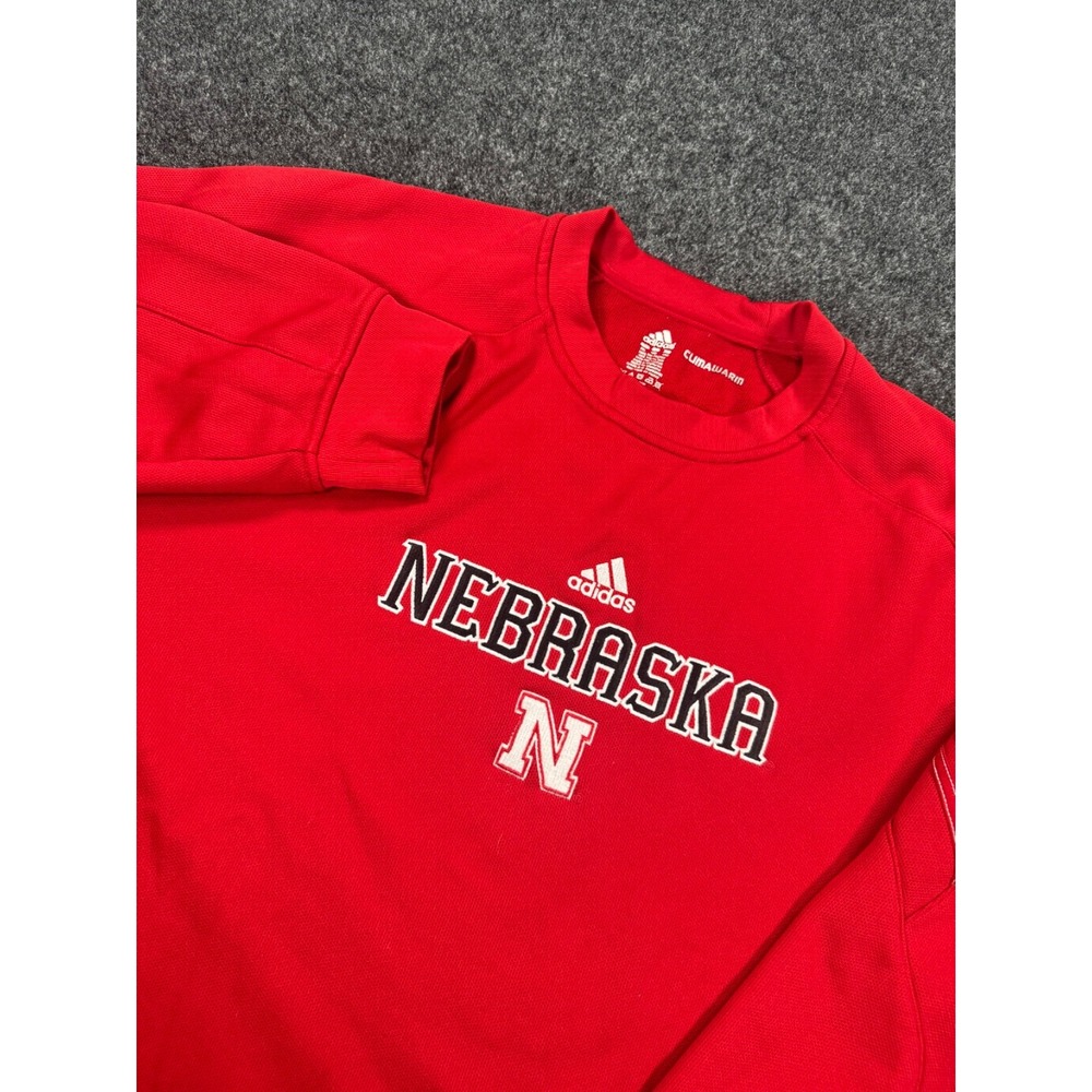 Adidas Nebraska Cornhuskers Sweatshirt Mens 2XL Red Climawarm Huskers NCAA